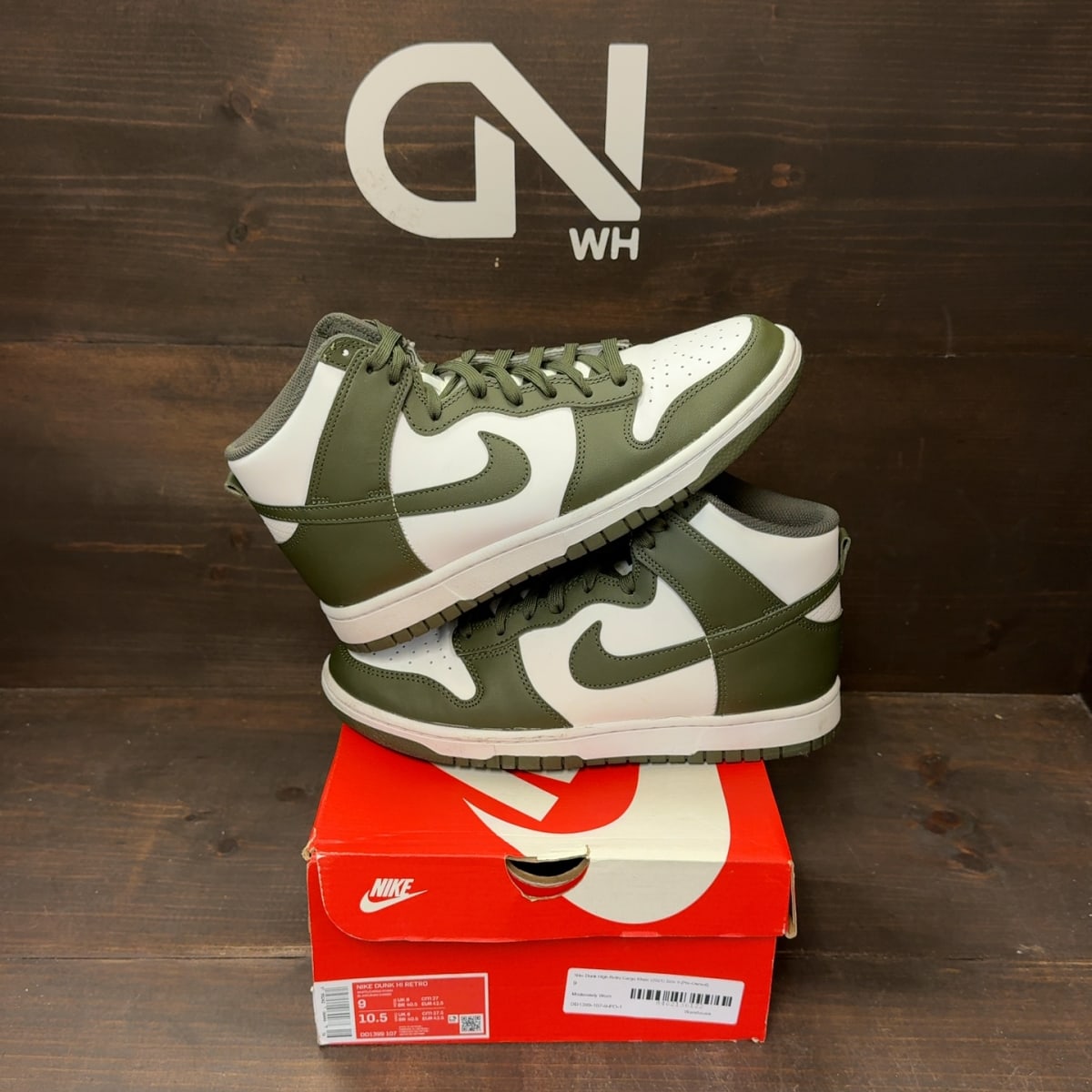 Nike Dunk High Retro Cargo Khaki (2021) Size 9 (Pre-Owned) - front