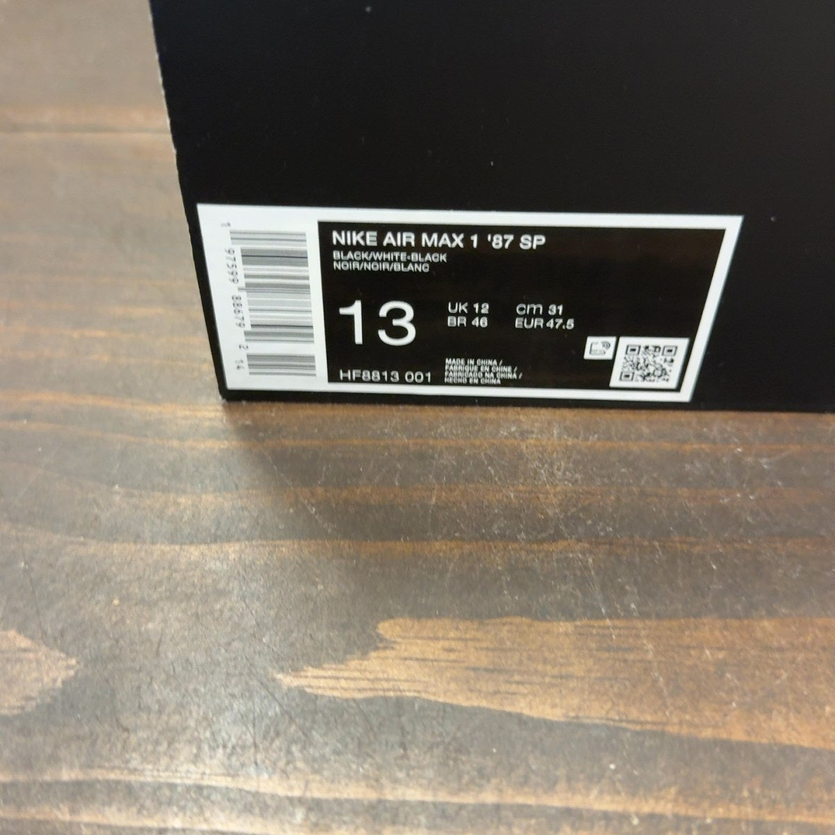 Nike Air Max 1 '87 SP Supreme Black White - Image 8