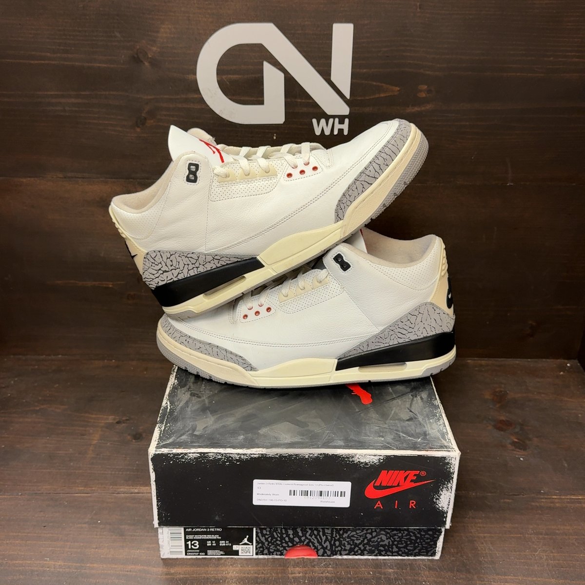 Jordan 3 Retro White Cement Reimagined Size 13 (Pre-Owned) - front