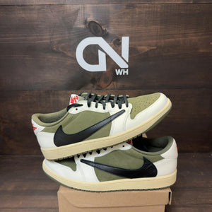 Jordan 1 Retro Low OG SP Travis Scott Medium Olive Size 12 (Pre-Owned) - Image 1