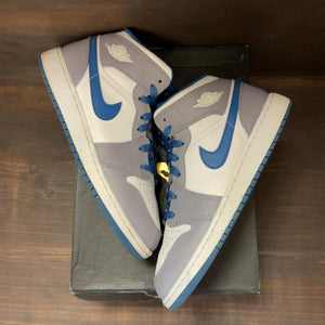 Jordan 1 Mid True Blue Cement (GS) Size 7Y (Pre-Owned) - back