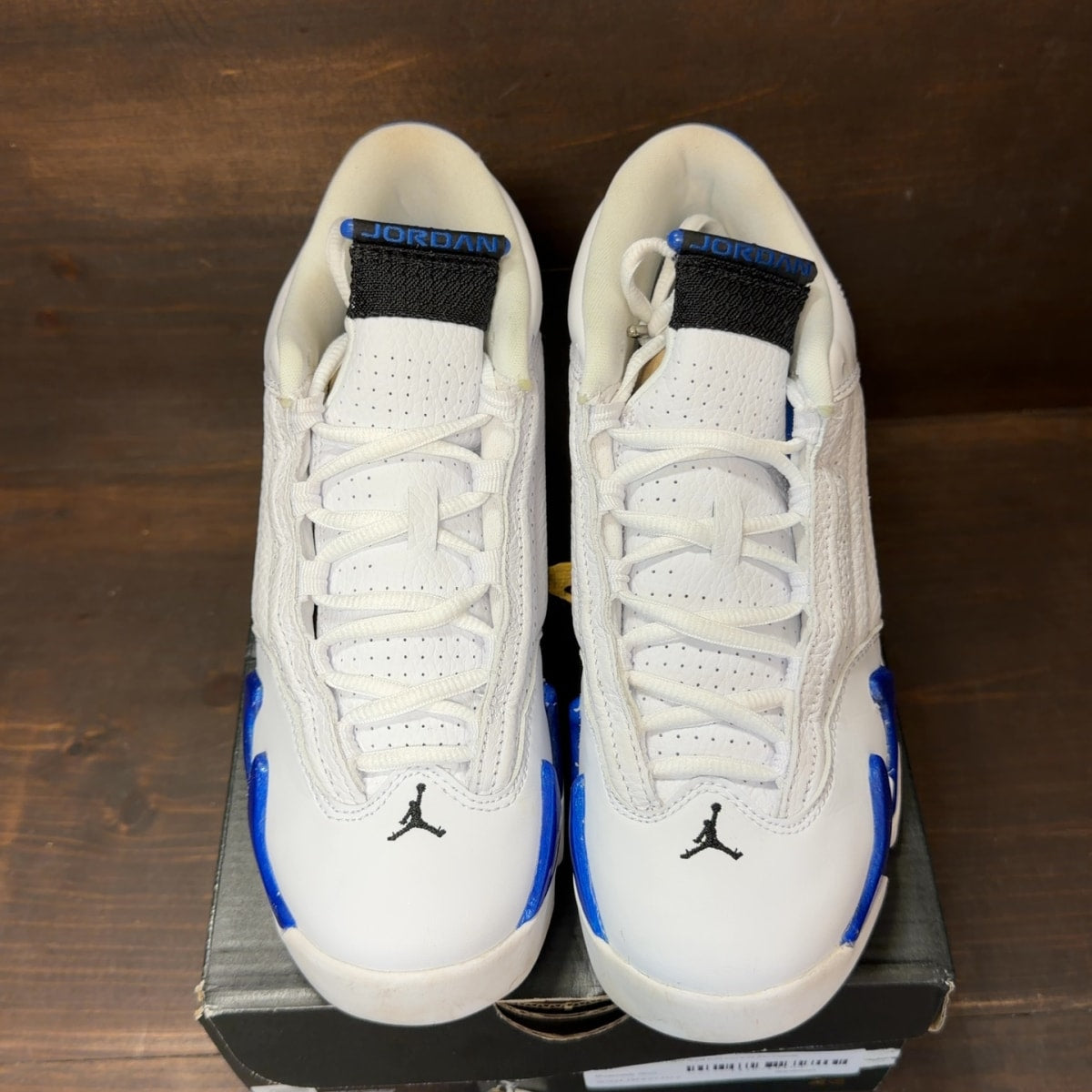 Jordan 14 Retro White Hyper Royal (GS) Size 6.5Y (Pre-Owned) - tag