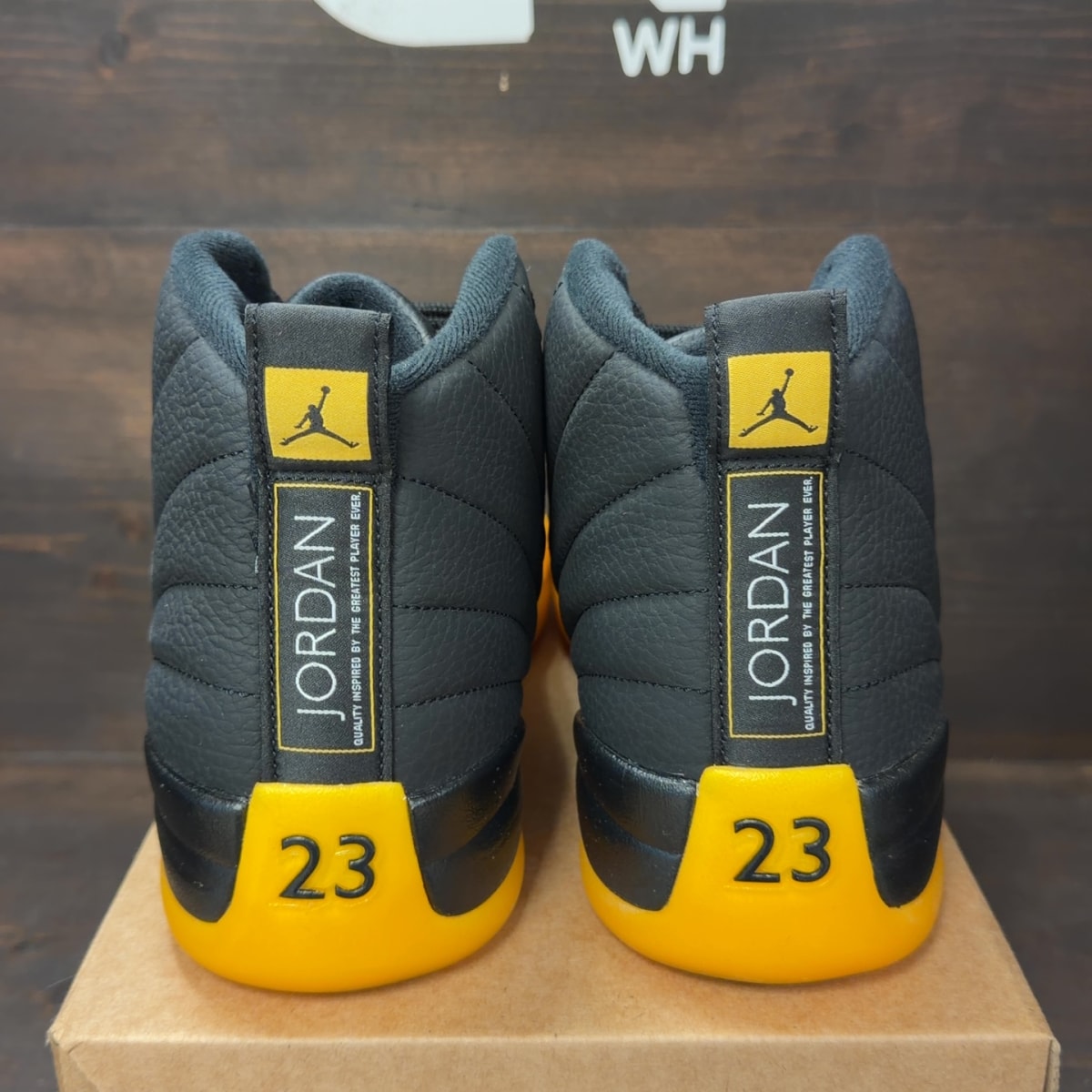 Jordan 12 Retro Black University Gold Size 14 - Image 5