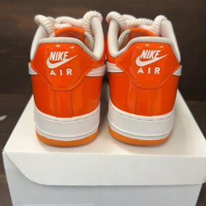 Nike Air Force 1 Low '07 Orange White Patent Size 8 (Pre-Owned) - aux
