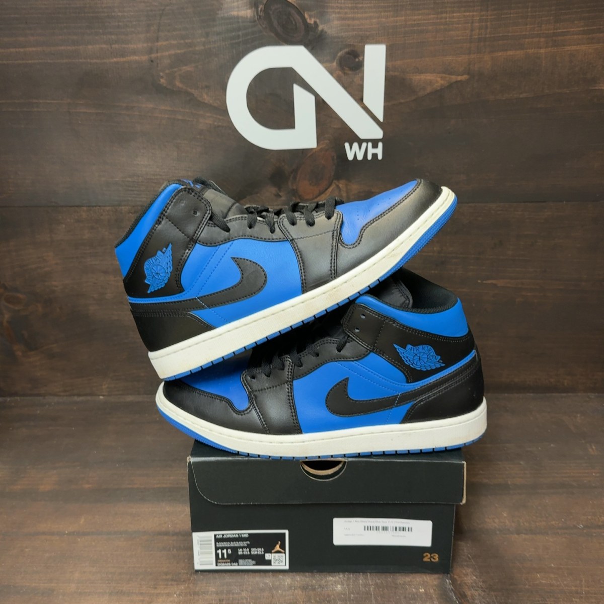 Jordan 1 Mid Black Royal Blue - Image 1