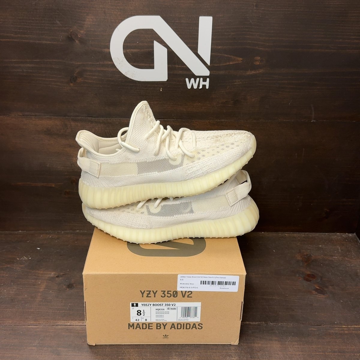 adidas Yeezy Boost 350 V2 Bone Size 8.5 (Pre-Owned) - front
