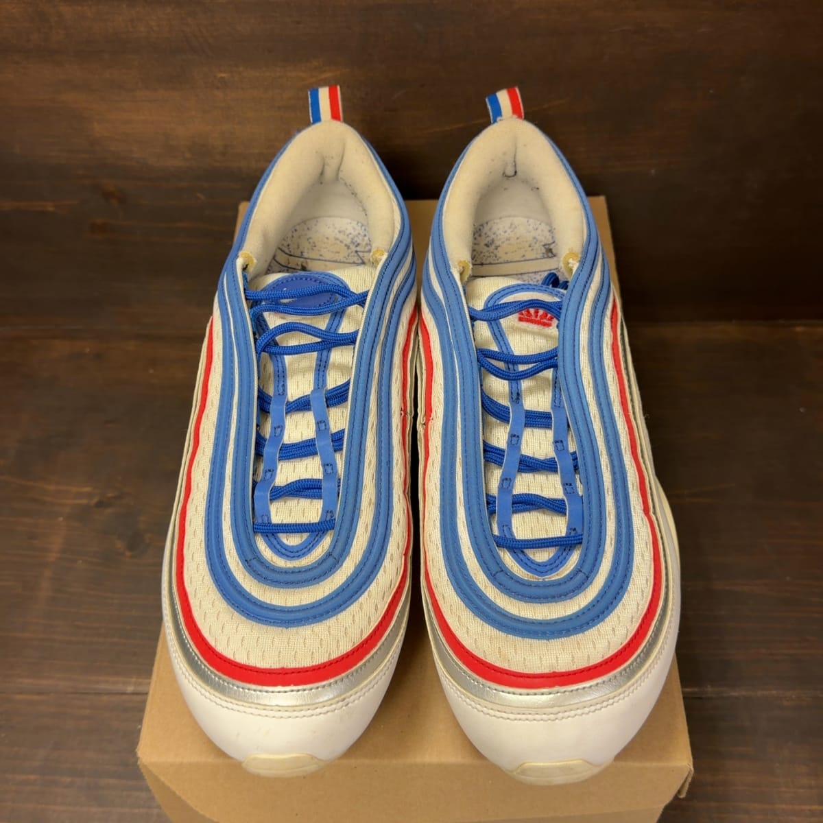 Nike Air Max 97 Game Royal Metallic Silver University Red Size 11.5 (Pre-Owned) - tag