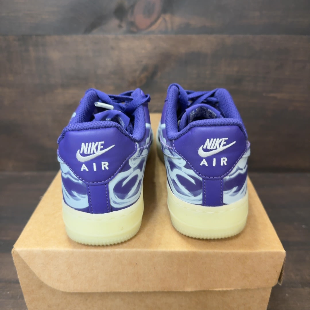 Nike Air Force 1 Low '07 QS Purple Skeleton Halloween (2021) Size 5 (Pre-Owned) - Image 4