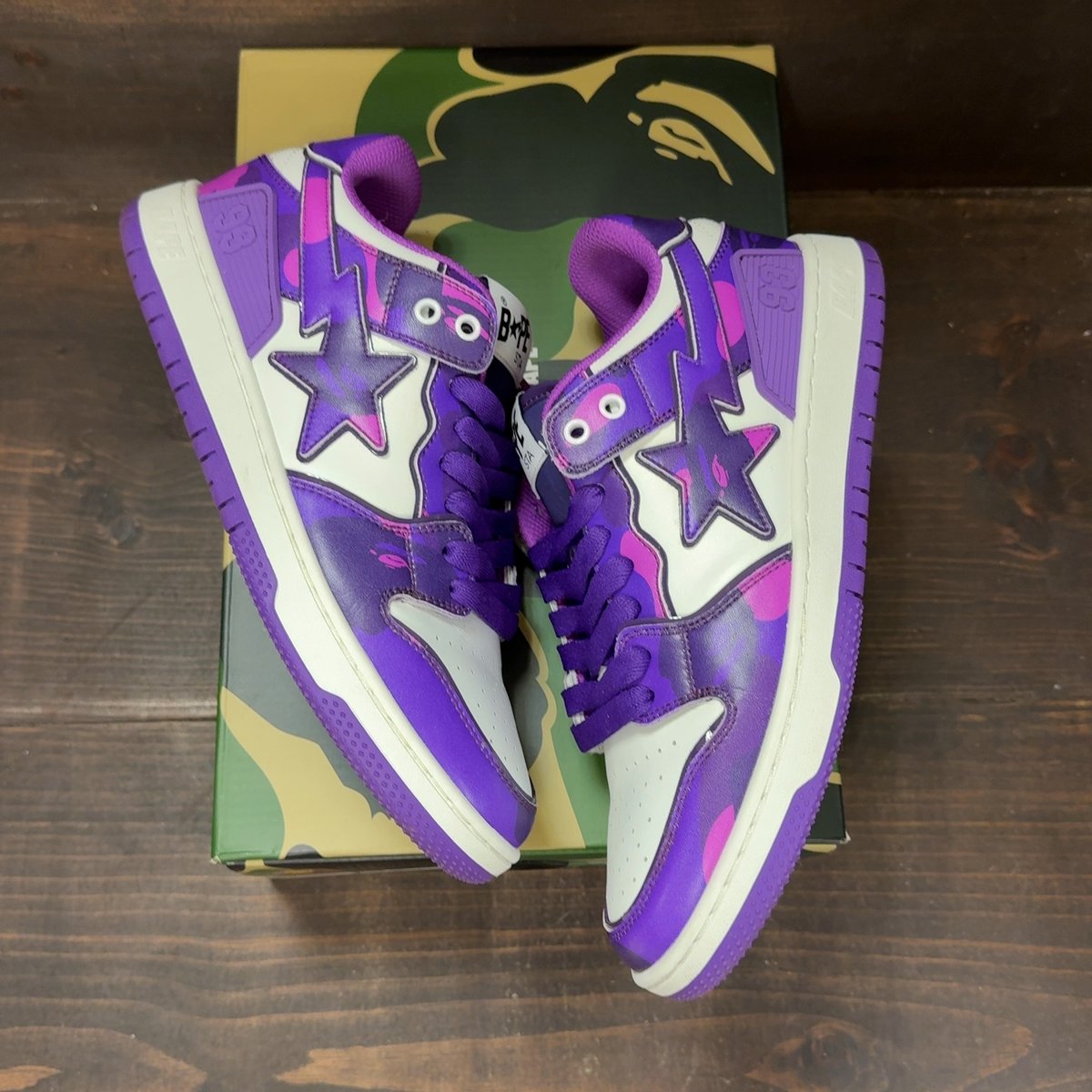 A Bathing Ape Bape SK8 Sta #1 M2 Purple Camo Size 9 (Pre-Owned) - back