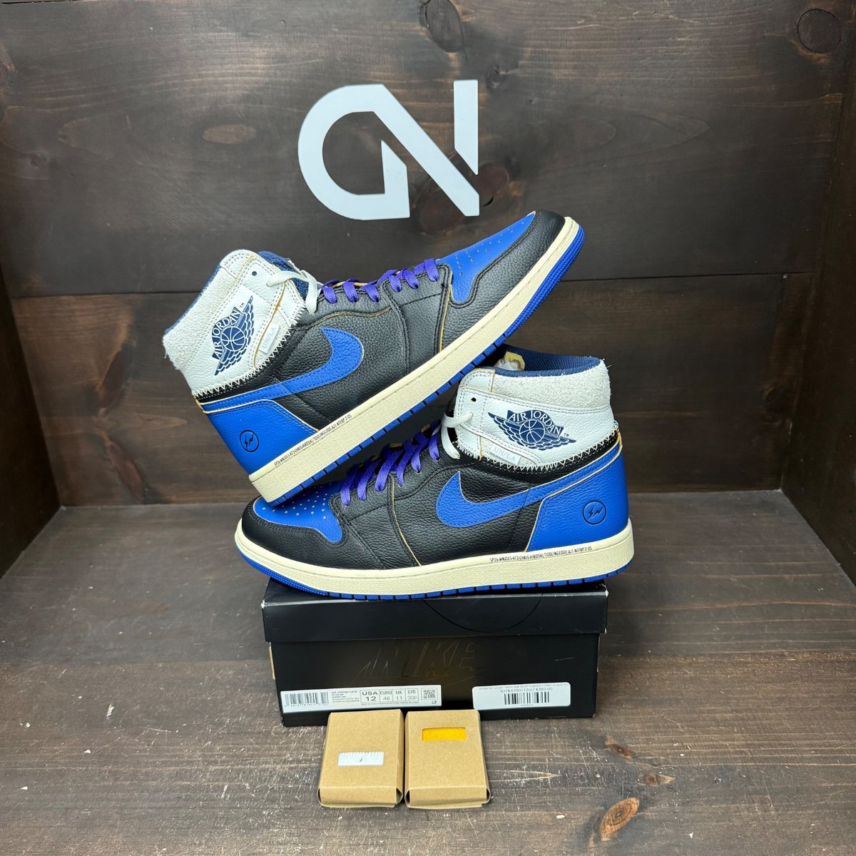 Jordan 1 Retro High OG SP Fragment x Union LA Sport Royal Size 12 (Pre-Owned) - front