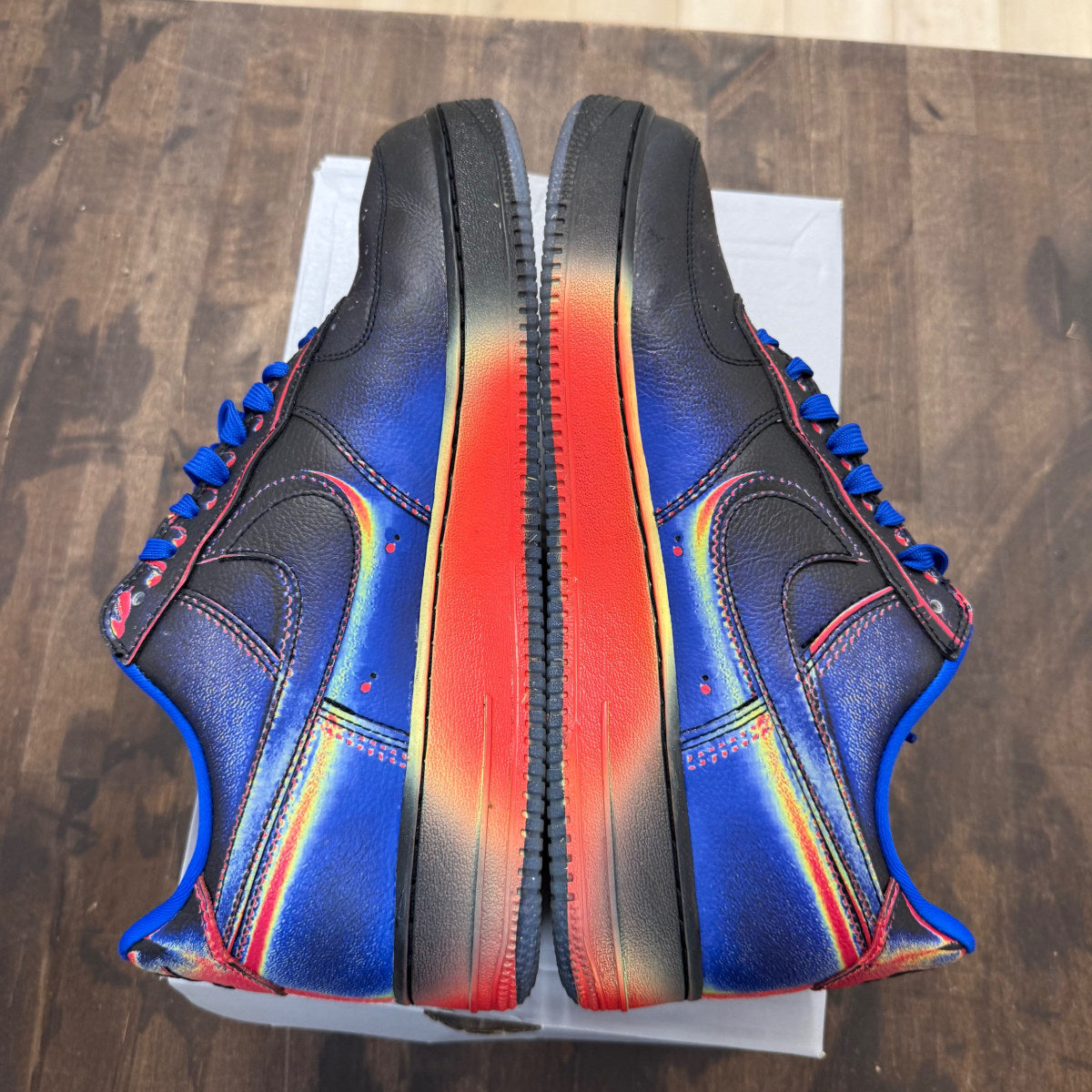 Nike Air Force 1 Low Retro Heat Map Black Racer Blue Size 11.5 (Pre-Owned) - Image 5