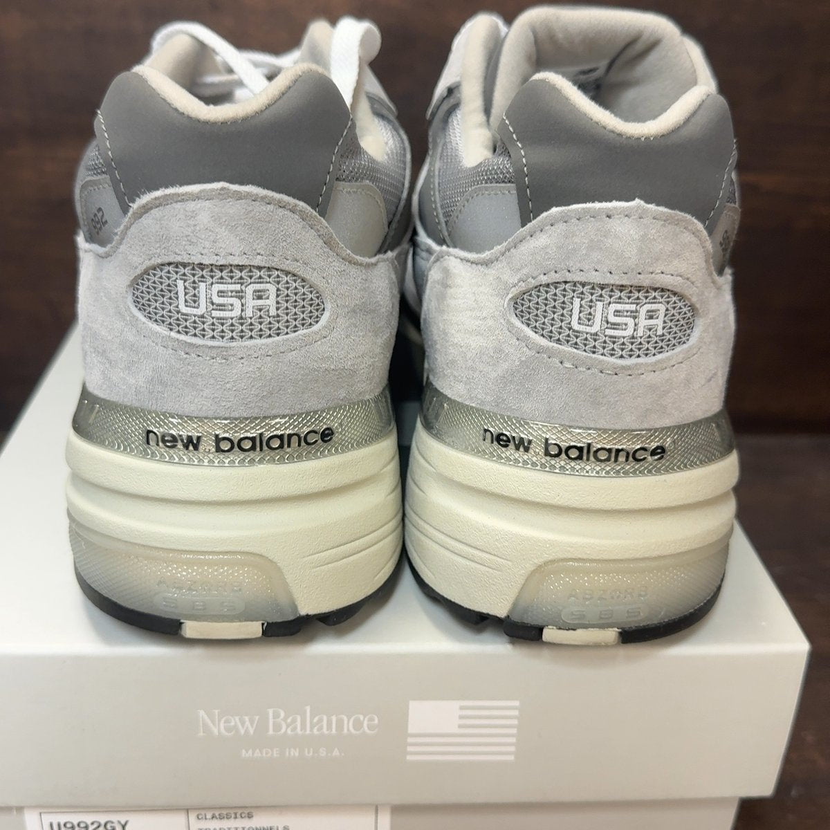 New Balance 992 MiUSA Grey Silver Metallic Size 13 (Pre-Owned) - aux
