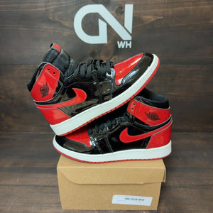 Jordan 1 Retro High OG Patent Bred (GS) Size 7Y (Pre-Owned) - Image 1