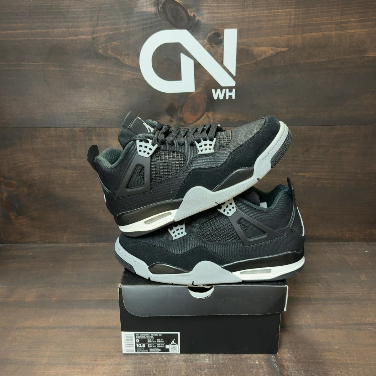 Jordan 4 Retro SE Black Canvas - Image 1