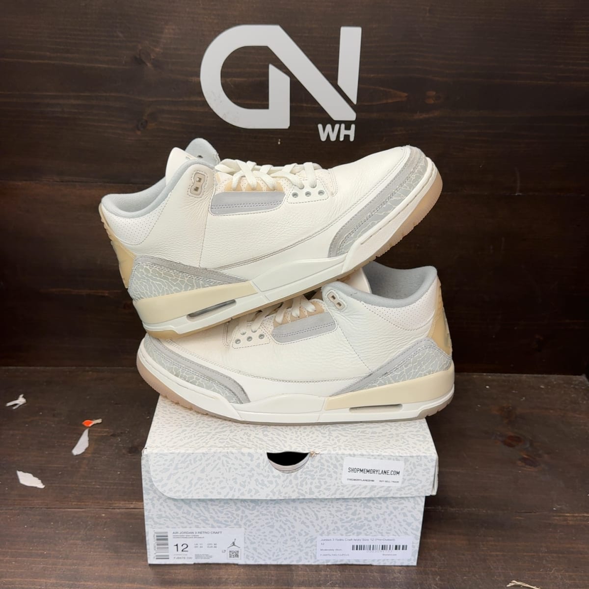 Jordan 3 Retro Craft Ivory Size 12 (Pre-Owned) - front