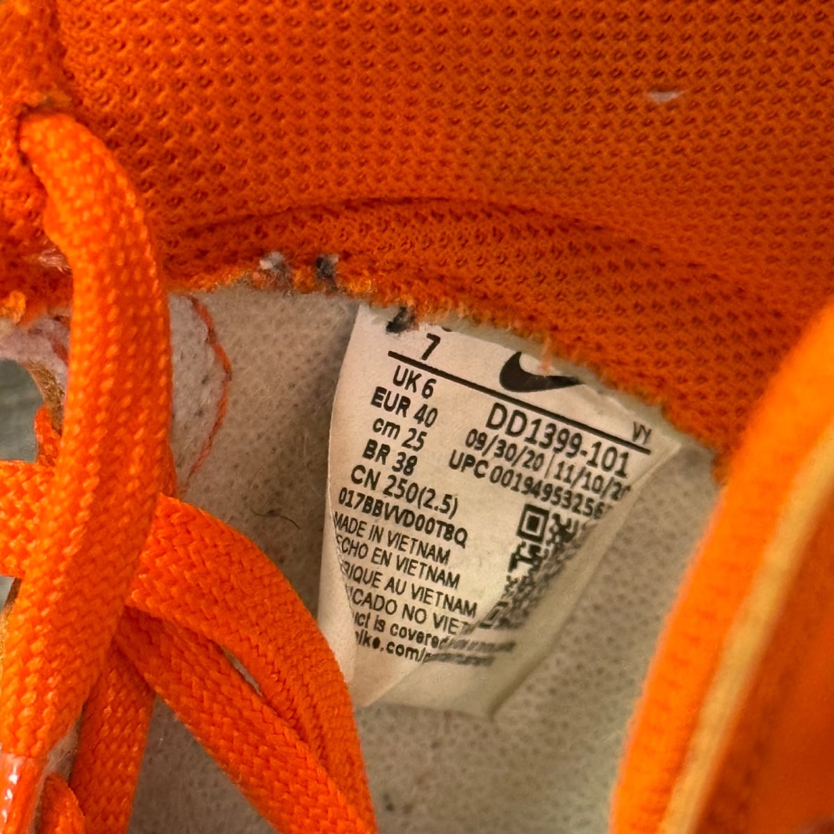 Nike Dunk High Syracuse (2021) Size 7 (Pre-Owned) - Image 8