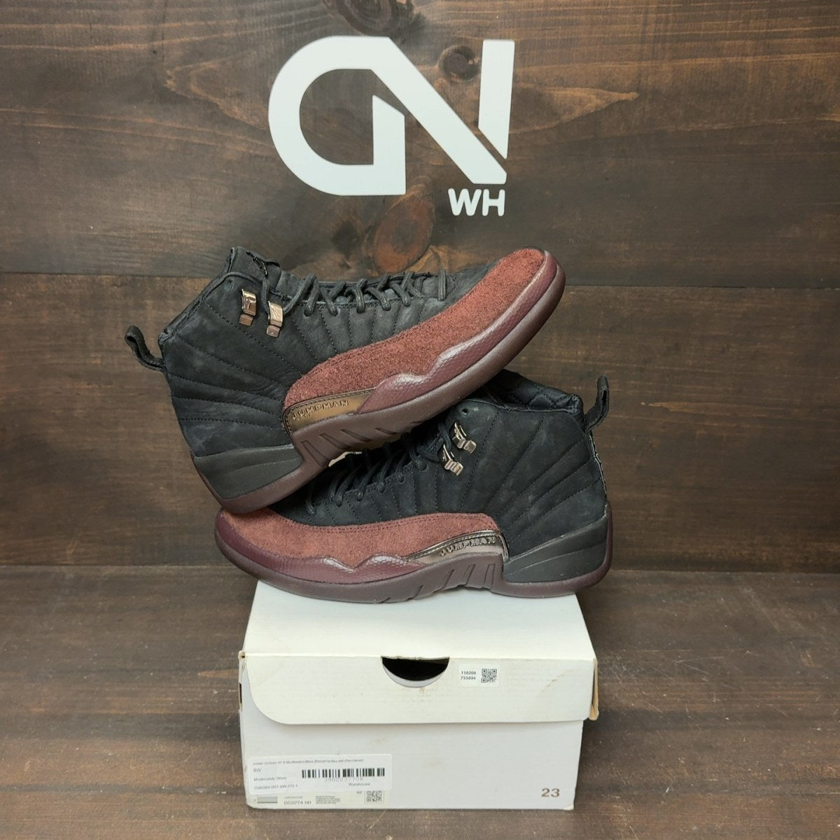 Jordan 12 Retro SP A Ma Maniére Black (Women's) Size 8W (Pre-Owned) - Image 1