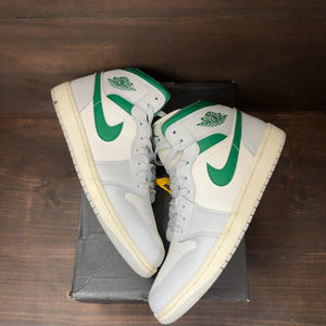 Jordan 1 Mid White Pure Platinum Pine Green - Image 2