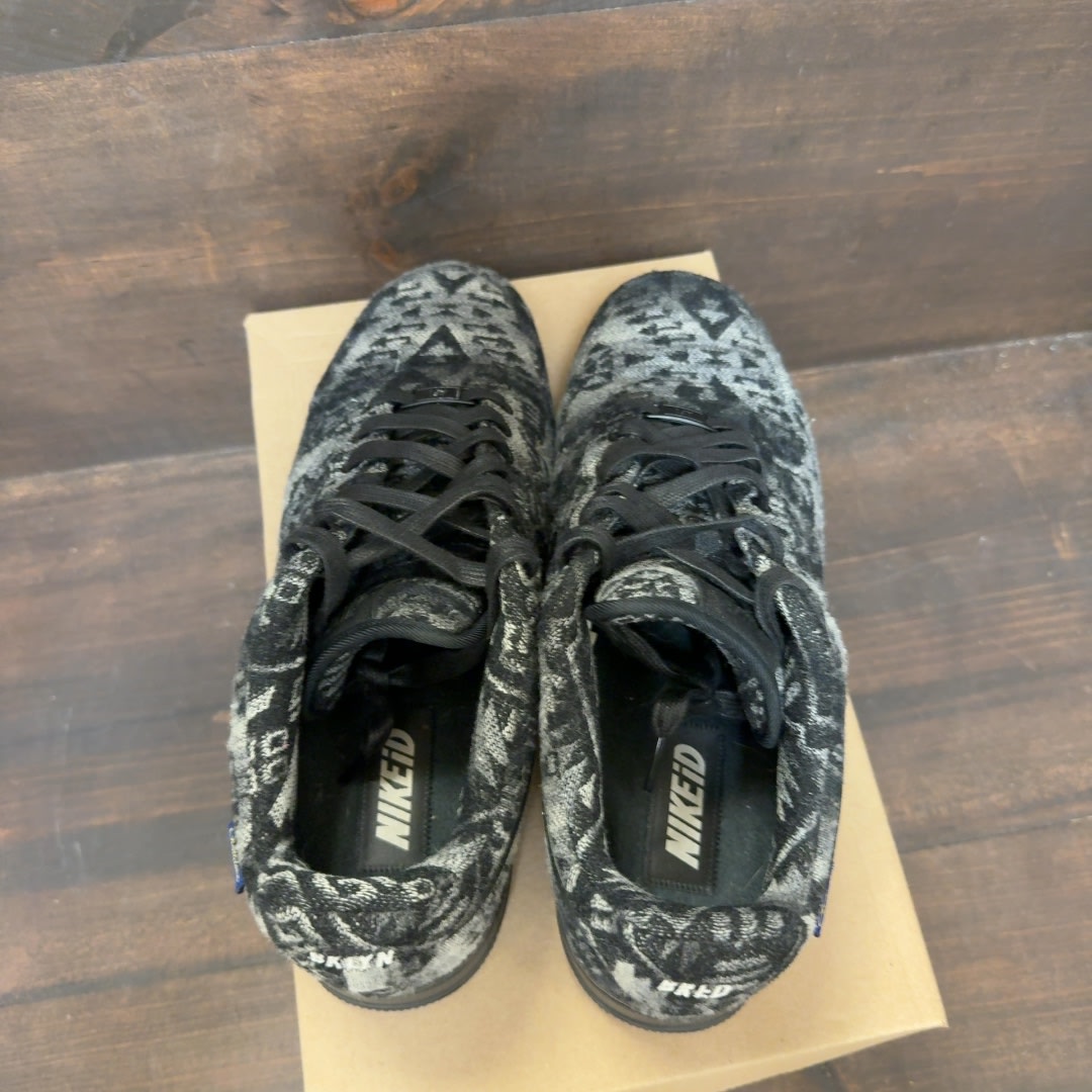 BKLYN BRED Nike AIr Force 1 Wool Black Grey Nike ID Size 10.5 (Pre-Owned) - Image 5