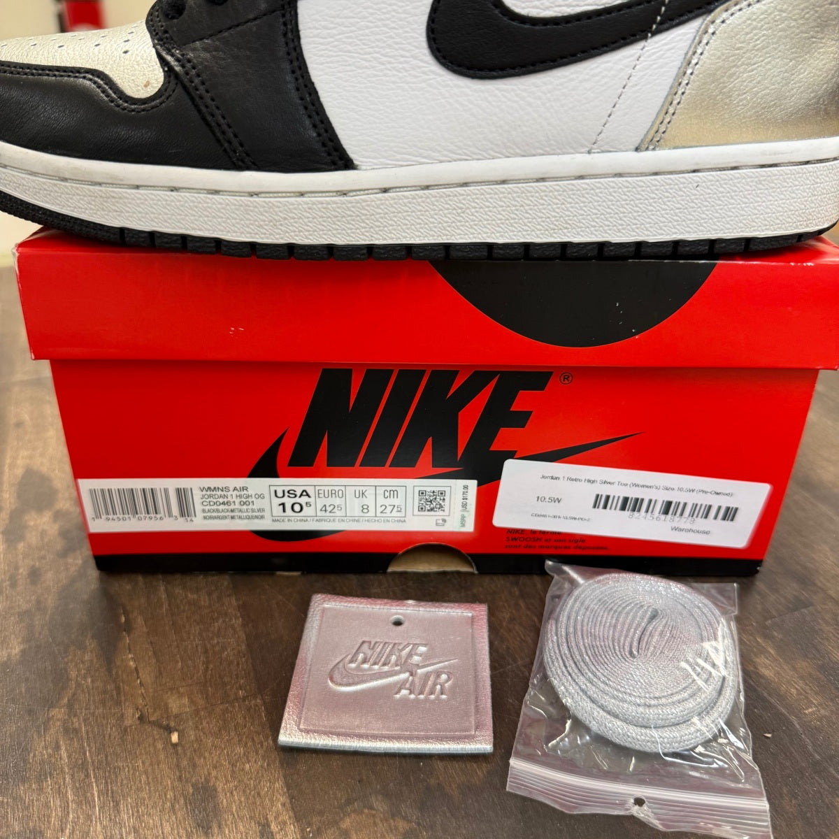 Jordan 1 Retro High Silver Toe (Women's) - Image 7