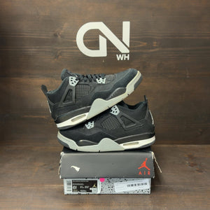Jordan 4 Retro Black Canvas (GS) Size 6.5Y (Pre-Owned) - front