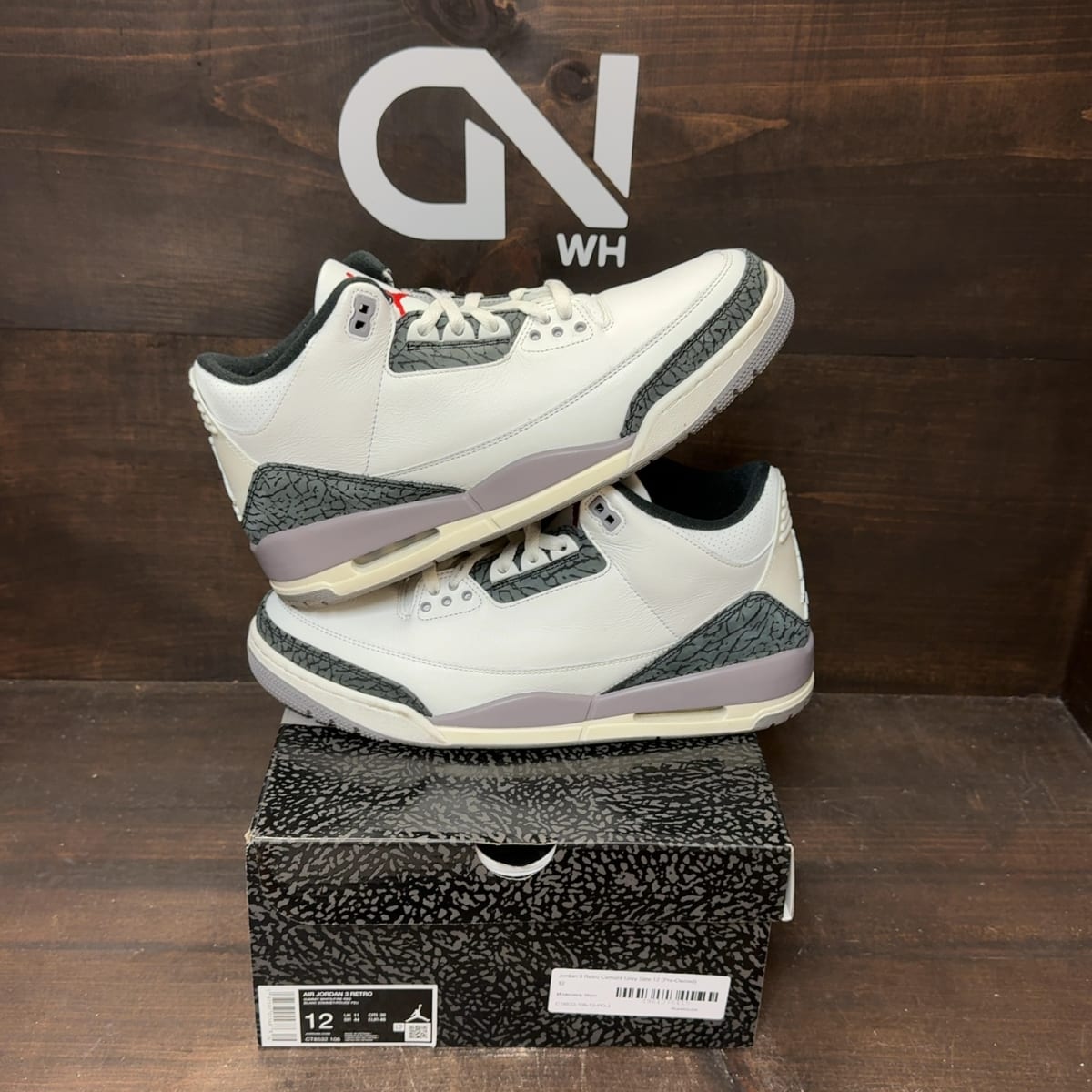 Jordan 3 Retro Cement Grey Size 12 (Pre-Owned) - front