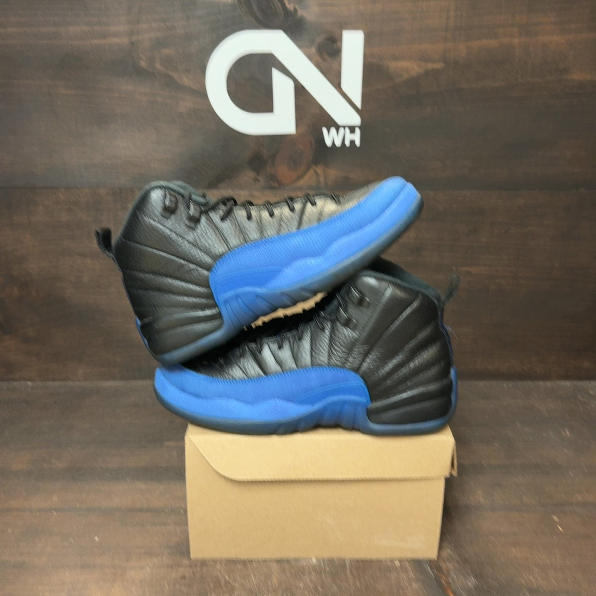 Jordan 12 Retro Black Game Royal (GS) Size 6.5Y (Pre-Owned) - Image 1