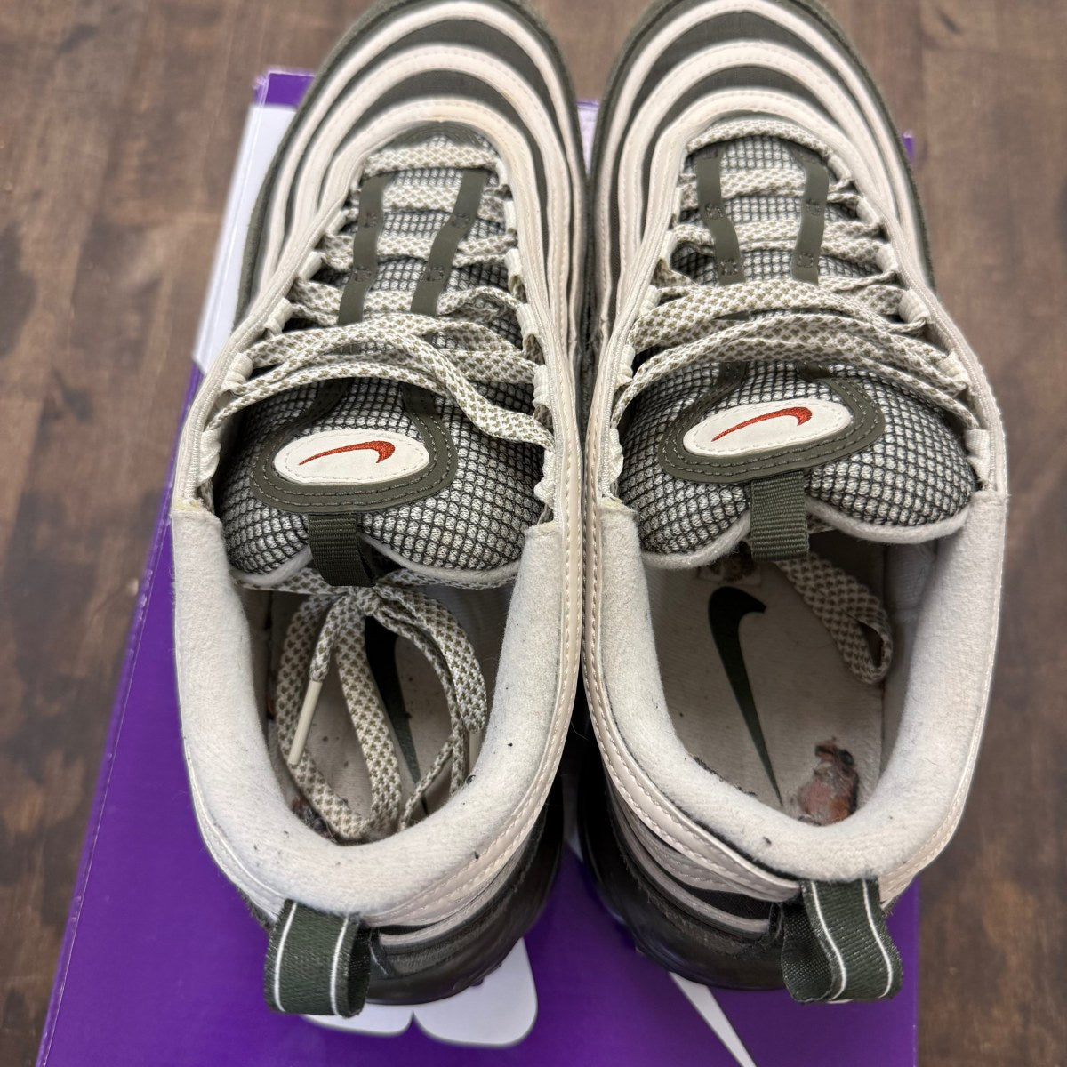 Nike Air Max 97 SE Cargo Khaki Rugged Orange Size 9.5 (Pre-Owned) - Image 4