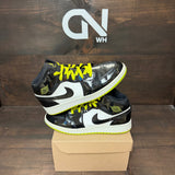 Jordan 1 Mid Black Cyber Mystic Green (GS) Size 6.5Y (Pre-Owned) - Image 1
