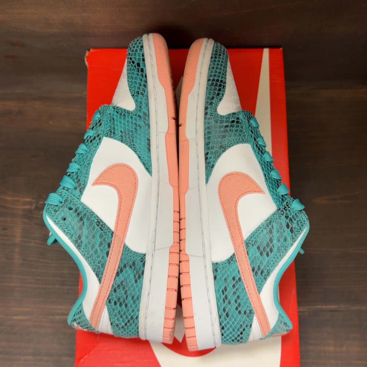 Nike Dunk Low Snakeskin Washed Teal Bleached Coral - Image 6