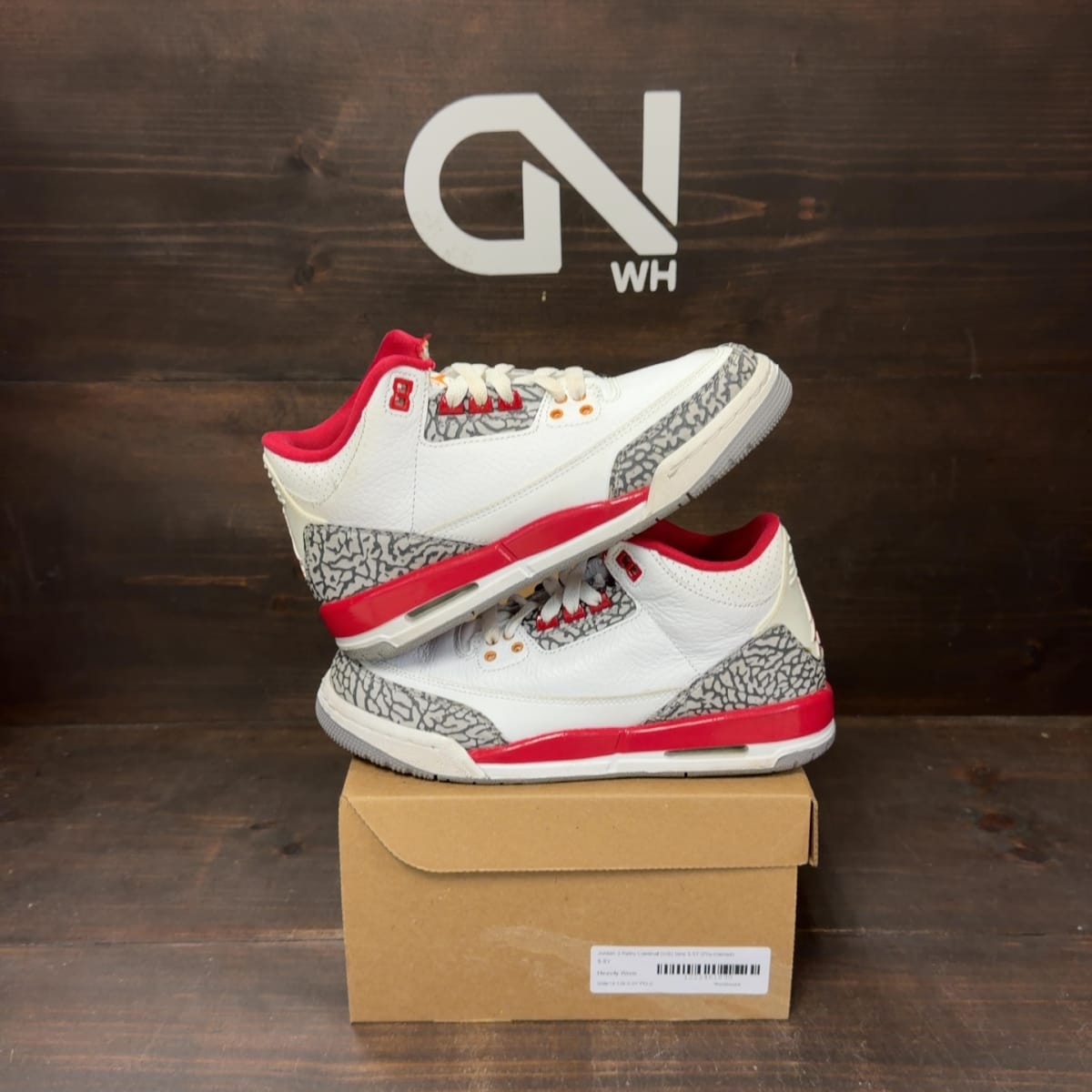 Jordan 3 Retro Cardinal (GS) Size 5.5Y (Pre-Owned) - front