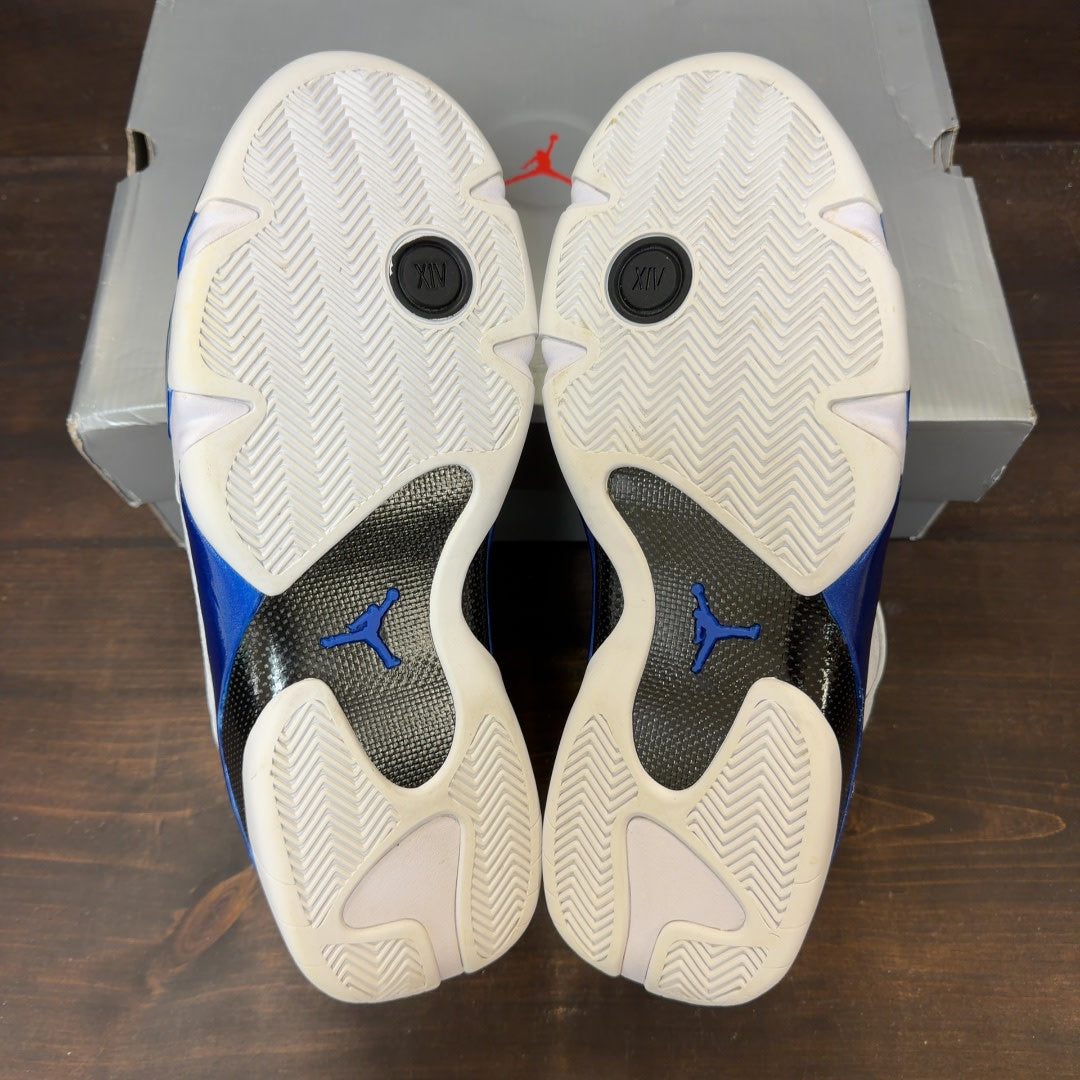 Jordan 14 Retro White Hyper Royal Size 13 (Pre-Owned)