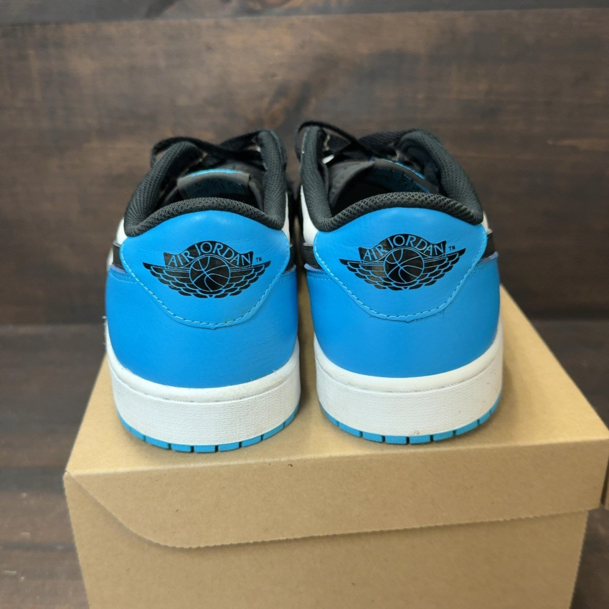 Jordan 1 Retro Low OG Black Dark Powder Blue Size 12 (Pre-Owned) - Image 4