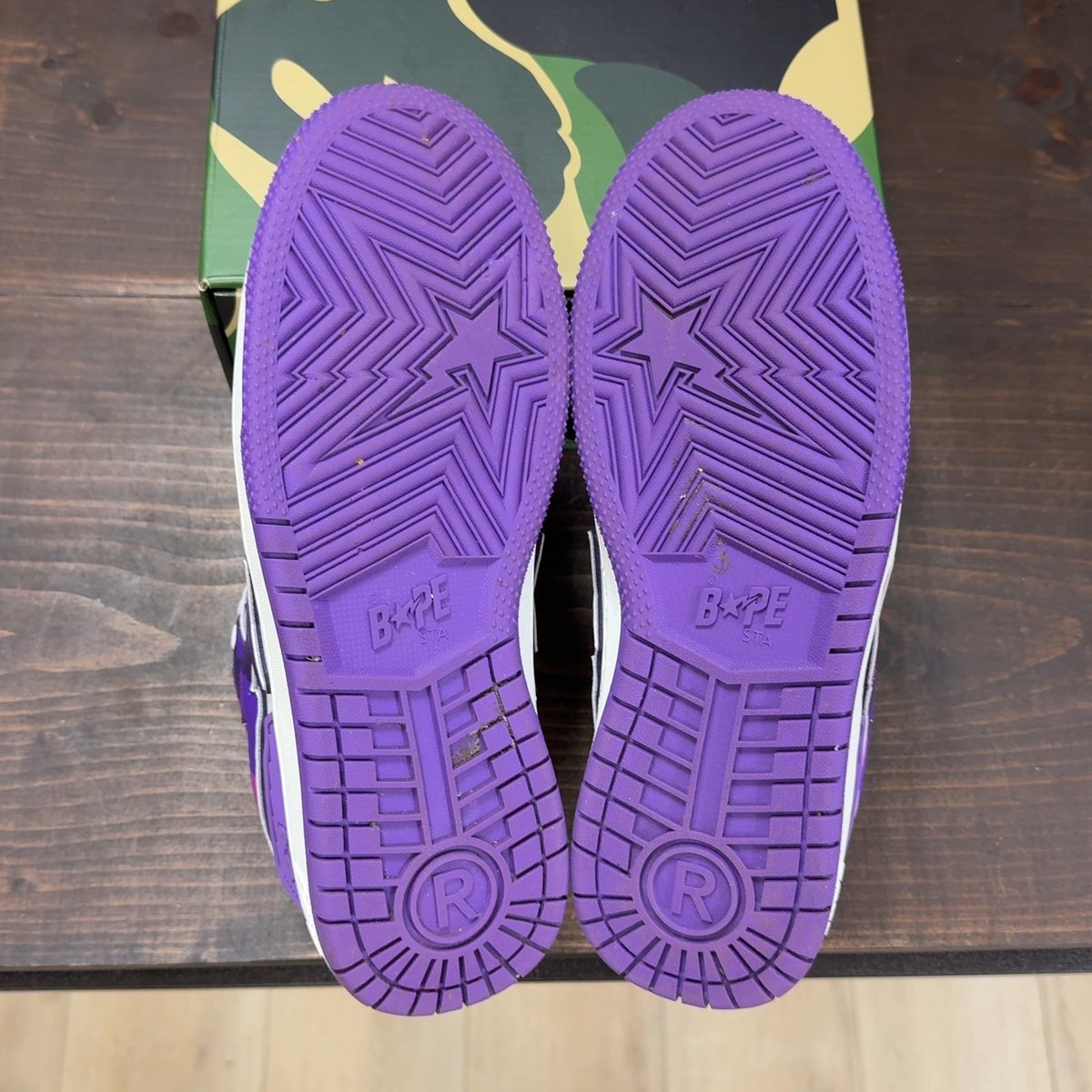 A Bathing Ape Bape SK8 Sta #1 M2 Purple Camo Size 9 (Pre-Owned) - aux
