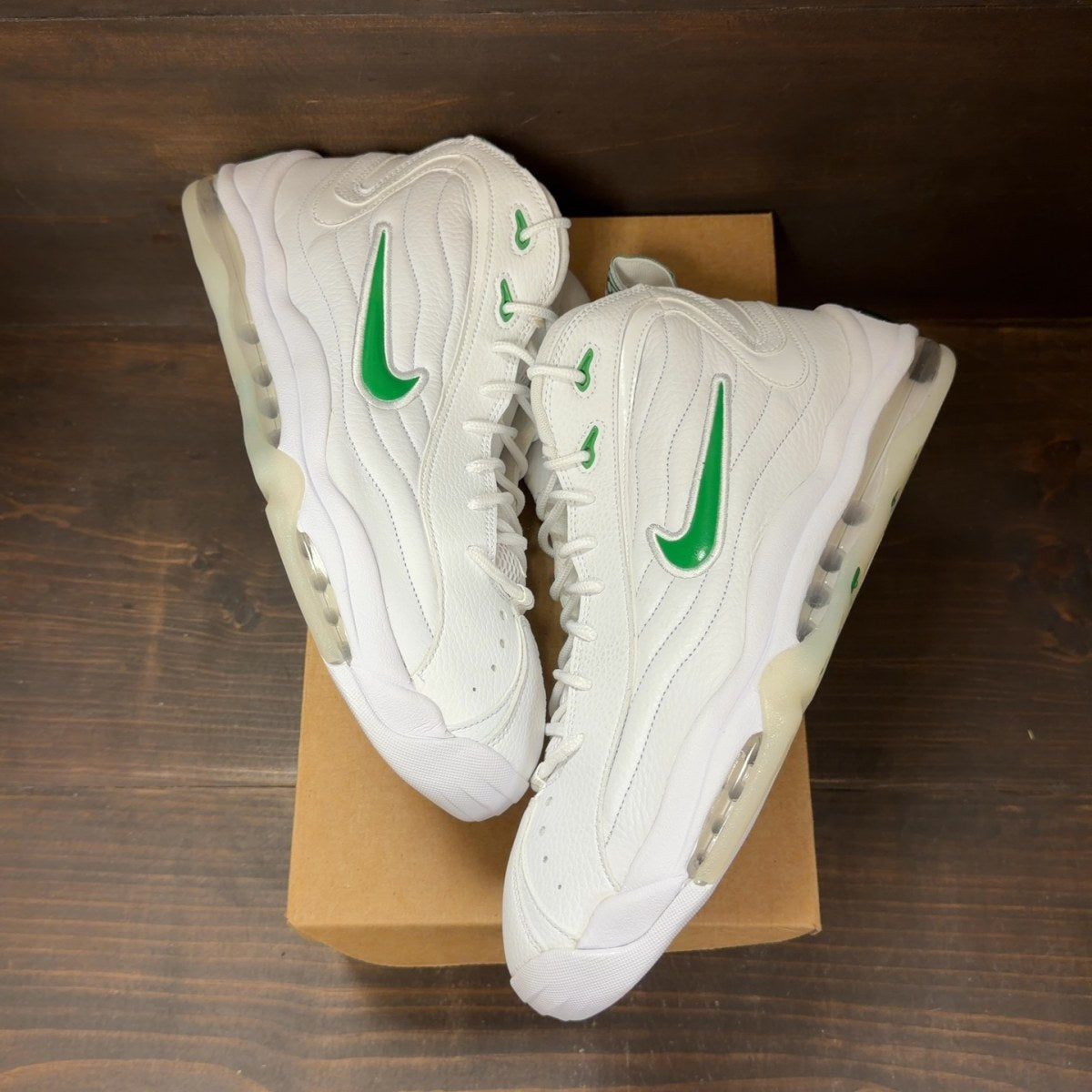 Nike Air Total Max Uptempo White Green Size 14 - Image 2