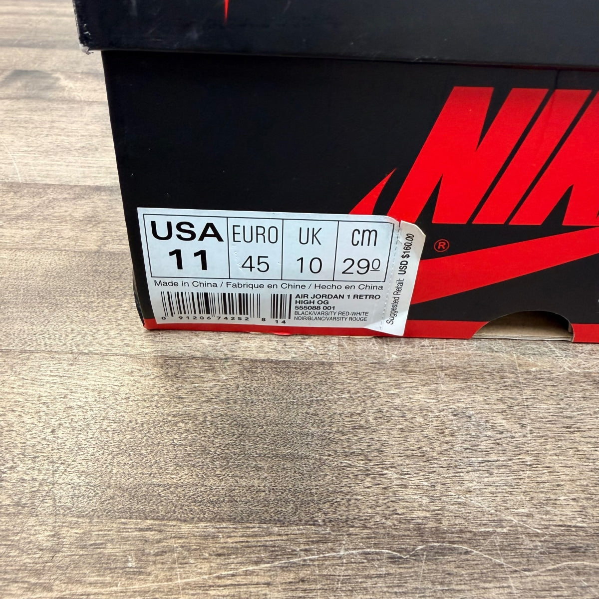Jordan 1 Retro High Bred Banned (2016) Size 11 (Pre-Owned) - Image 6