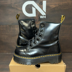 Dr. Martens Molly Wmns Leather Platform Boot 'Black' Size 8 (Pre-Owned) - Image 1