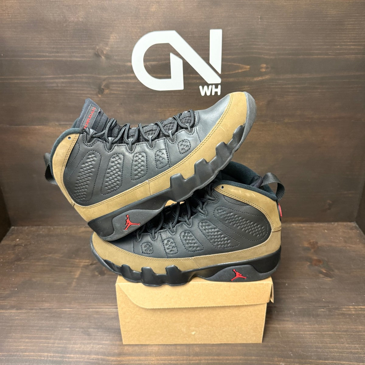 Jordan 9 Retro Olive (2024) Size 9 (Pre-Owned) - Image 1