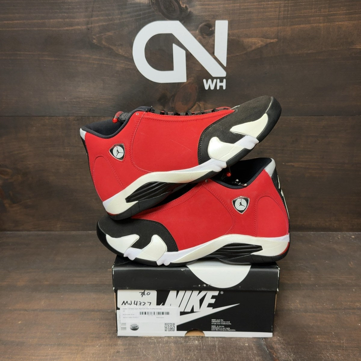 Jordan 14 Retro Gym Red Toro Size 10 (Pre-Owned) - Image 1
