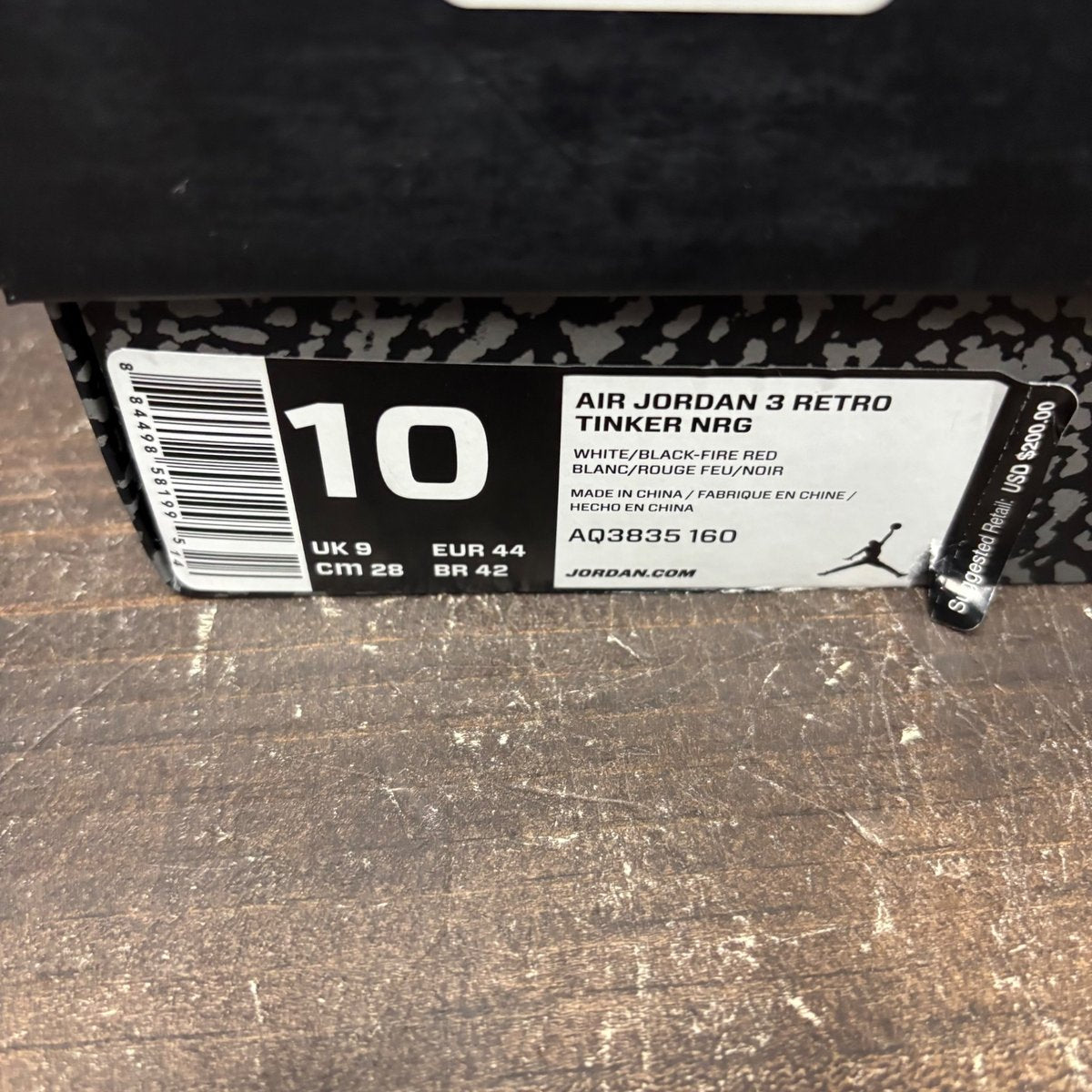 Jordan 3 Retro Tinker Hatfield Size 10 (Pre-Owned) - box