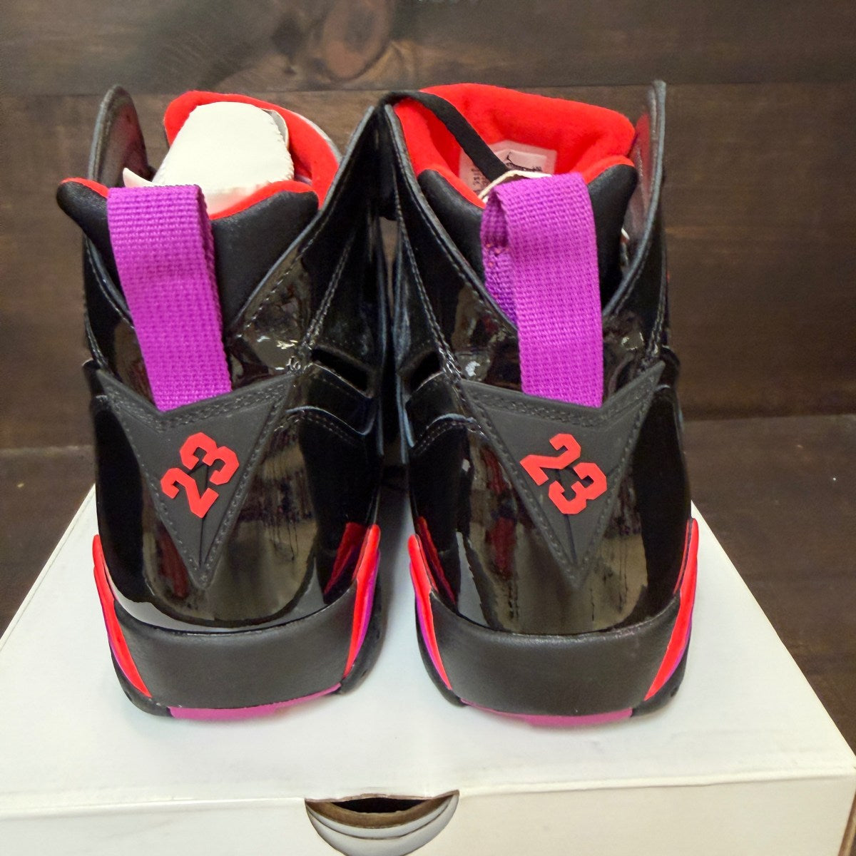 Jordan 7 Retro Black Patent (Women's) - Image 4
