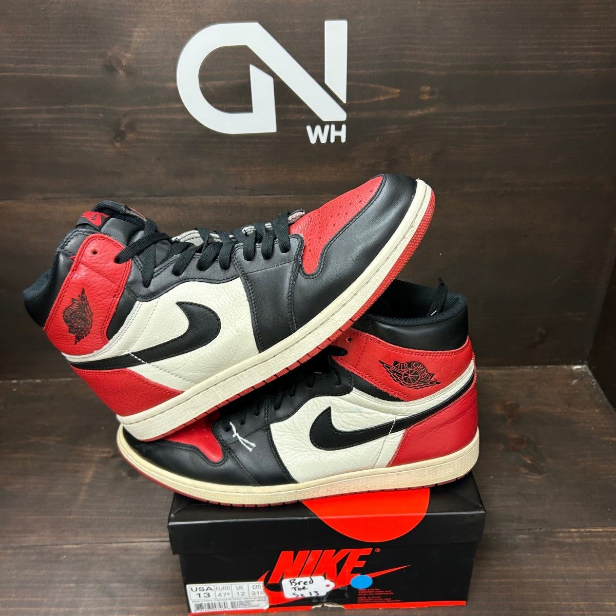 Jordan 1 Retro High Bred Toe Size 13 (Pre-Owned) - Image 1