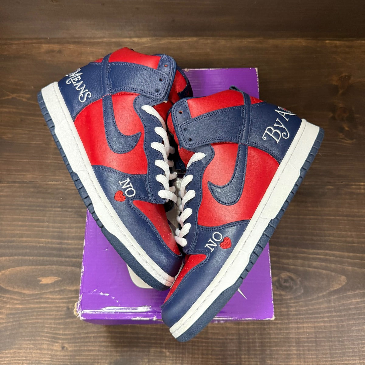Nike SB Dunk High Supreme By Any Means Navy - Image 2