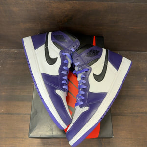 Jordan 1 Retro High Court Purple White Size 10.5 (Pre-Owned) - Image 2