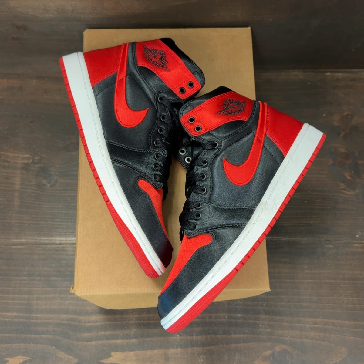 Jordan 1 Retro High OG Satin Bred (Women's) Size 10W - back
