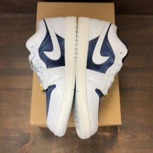 Jordan 1 Low SE Football Grey White Gym Red Midnight Navy (Women's) Size 11.5W - Image 4