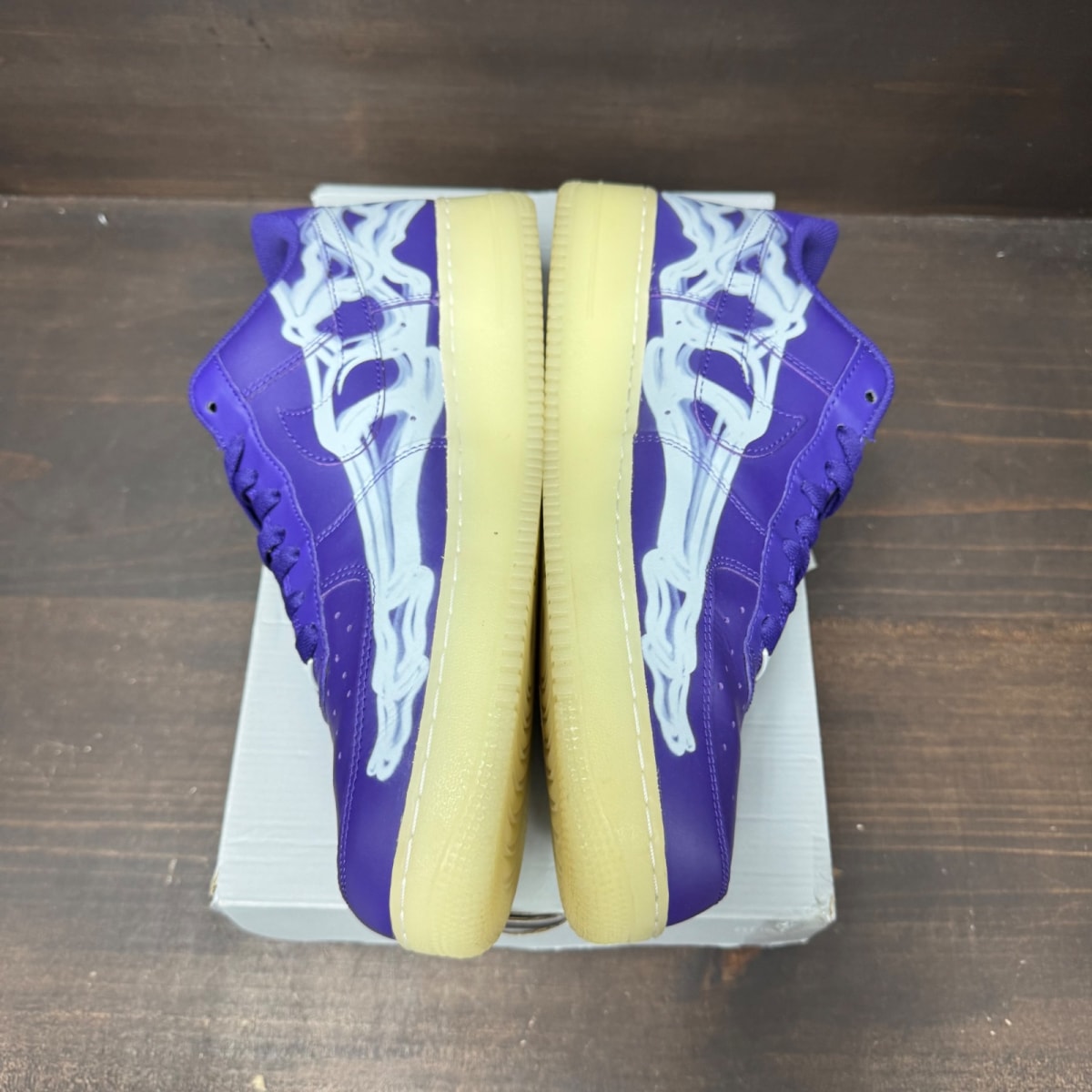 Nike Air Force 1 Low '07 QS Purple Skeleton Halloween (2021) Size 13 (Pre-Owned) - Image 4