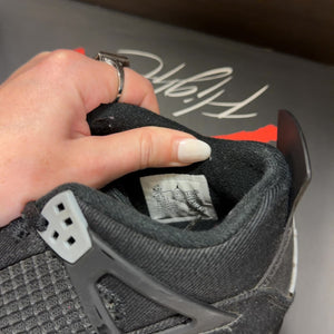 Jordan 4 Retro Black Canvas (GS) Size 6.5Y (Pre-Owned) - aux