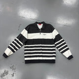 Supreme Printed Stripe Half Zip Sweat Black Size L (Pre-Owned) - Image 1