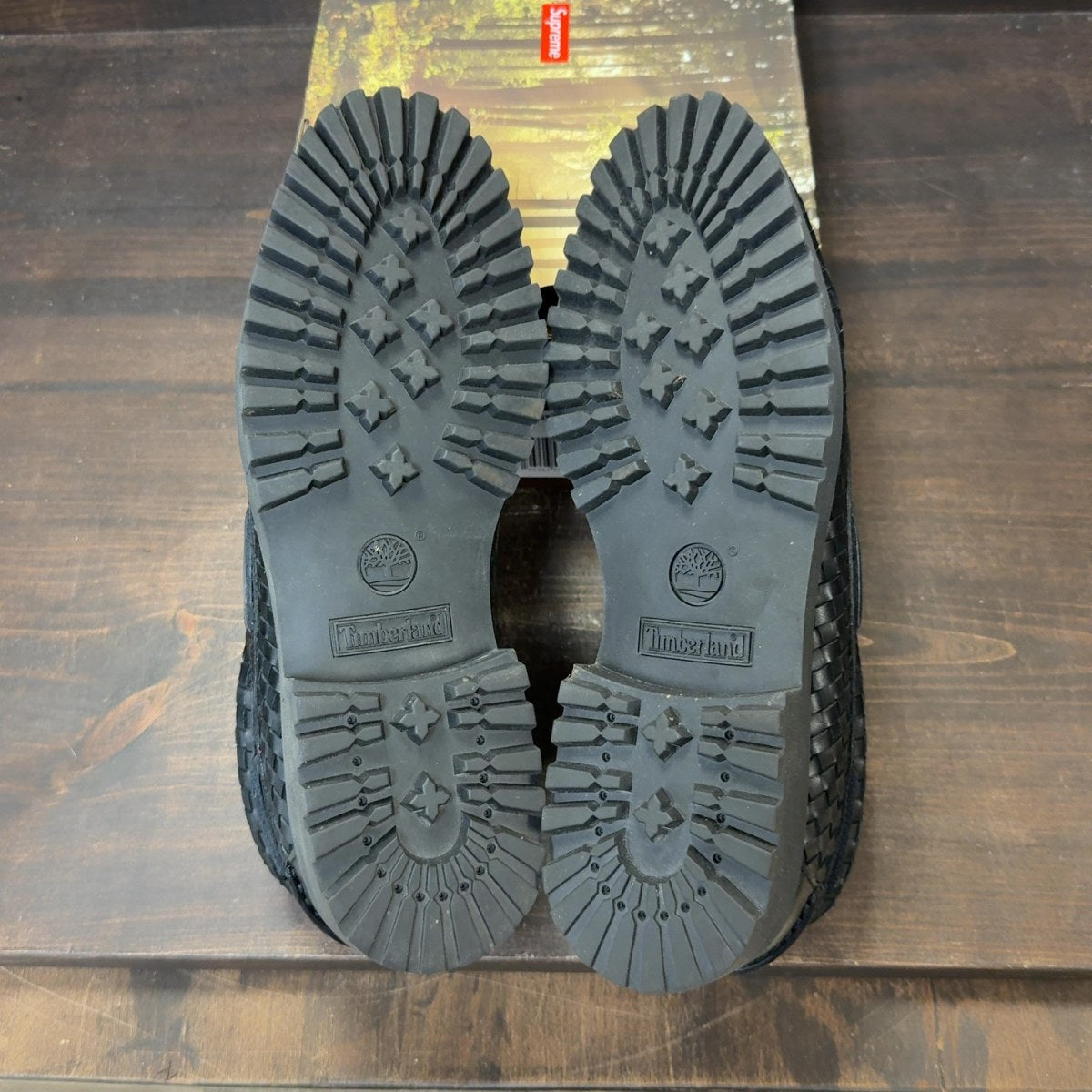 Timberland Woven Leather 3-Eye Lug Supreme Black Size 11 (Pre-Owned)